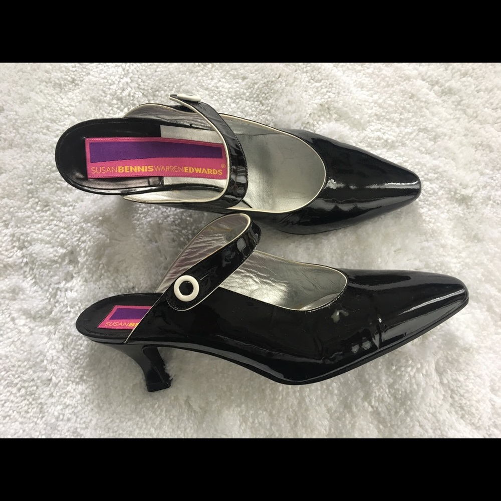 New Susan Bennis Warren Edwards Black Heels Shoes